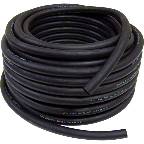 Boyau de jardin d'&eacute;vacuation de l'eau pour entrepreneur, Caoutchouc, 3/4" dia x 50' Auto-Cam