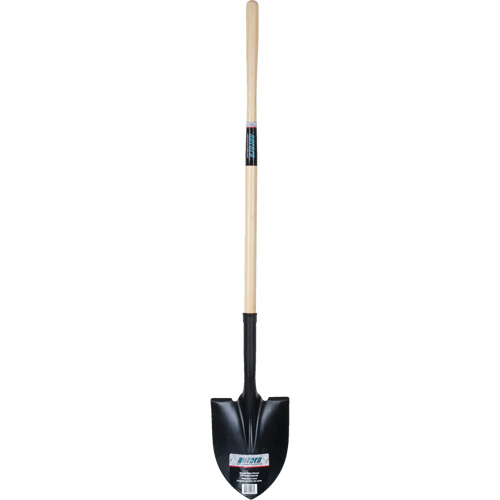 Round Point Shovel, Tempered Steel Blade, Hardwood, Straight Handle Auto-Cam