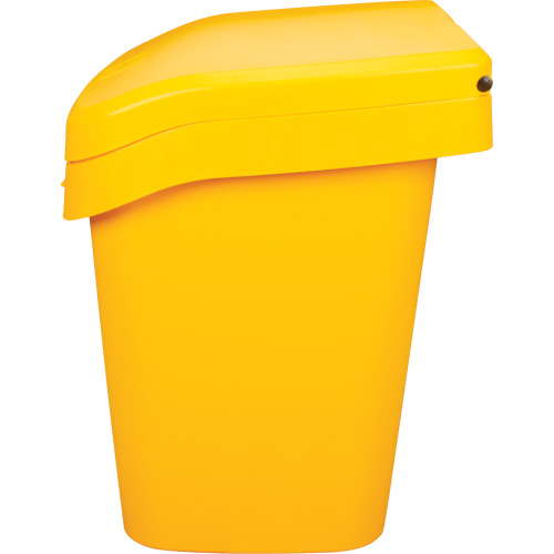 Salt & Sand Storage Bins, With Hasp, 21" x 27" x 26", 4.24 cu. ft., Yellow Auto-Cam
