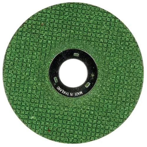 Green Corps Flexible Grinding Wheel, 4-1/2" x 1/8", 7/8" Arbor, Ceramic, Type 27 Auto-Cam