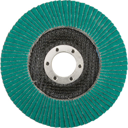 Flap Wheels - 577F Flap Discs, 4-1/2" x 7/8", Type 29, 80 Grit, Zirconium Auto-Cam