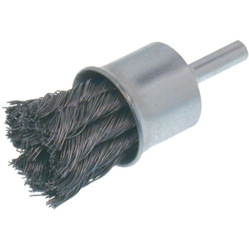 Economy Knot Wire End Brush, 1" Dia., 0.014 Wire Dia., 1/4" Shank Auto-Cam