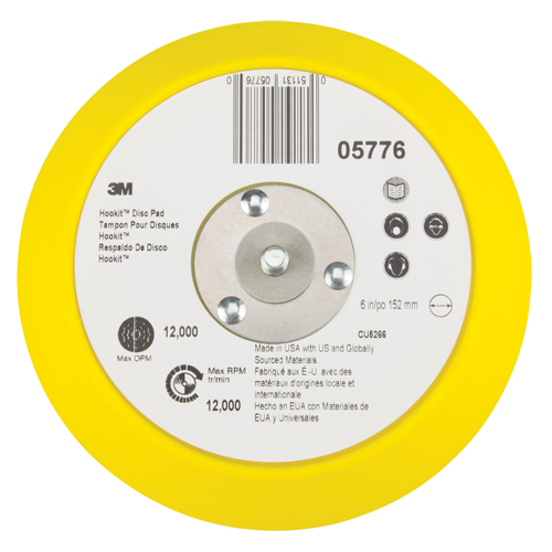 Hookit Disc Pad, 6" Dia. Auto-Cam