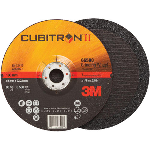 Meules &agrave; moyeu d&eacute;port&eacute; Cubitron II, 4" x 1/4", Arbre 3/8", Type 27 Auto-Cam
