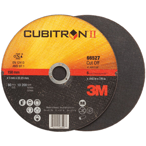 Cubitron II Cut-Off Wheel, 4-1/2" x 0.04"/0.045", 7/8" Arbor, Type 27, Ceramic, 13300 RPM Auto-Cam