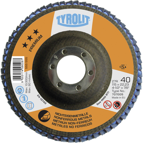 Flap Disc, 4-1/2" x 7/8", Type 29, 40 Grit, Ceramic Auto-Cam