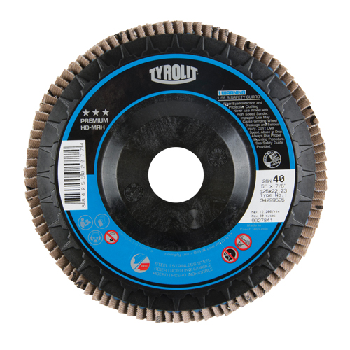 Flap Disc, 5" x 7/8", Type 27, 40 Grit, Zirconium Auto-Cam