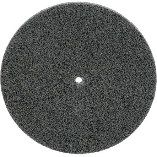 Meule unitaris&eacute;e EXL Scotch-Brite, 5" x 1/4", Arbre de 1/4", Grain de Fin, Carbure de silicium Auto-Cam