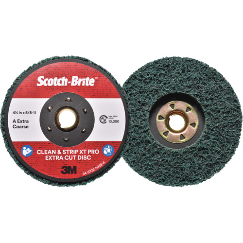 Disque extra coupe  Clean and Strip  XT Pro Scotch-Brite, 4-1/2" dia., Grain Extra grossier, Oxyde d'aluminium Auto-Cam