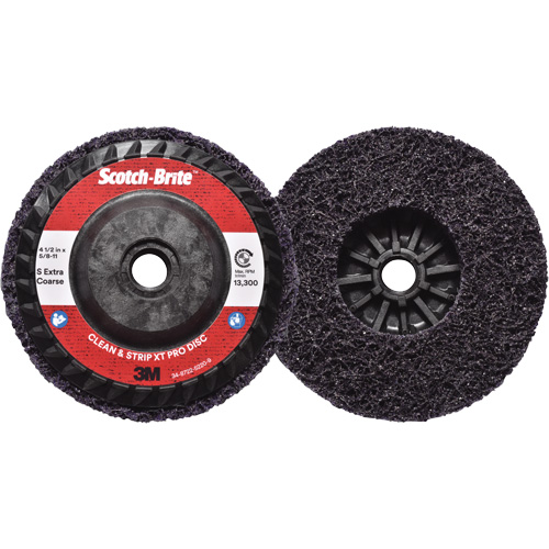 Disque  Clean and Strip  XT Pro Scotch-Brite, 4-1/2" dia., Grain Extra grossier, Carbure de silicium Auto-Cam