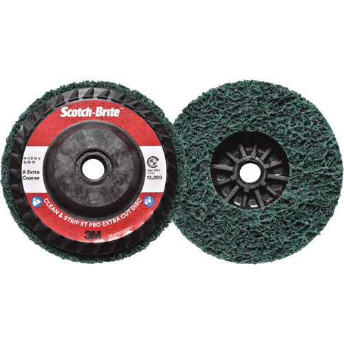 Scotch-Brite Clean & Strip XT Pro Extra Cut Disc, 4-1/2" Dia., Extra Coarse Grit, Aluminum Oxide Auto-Cam