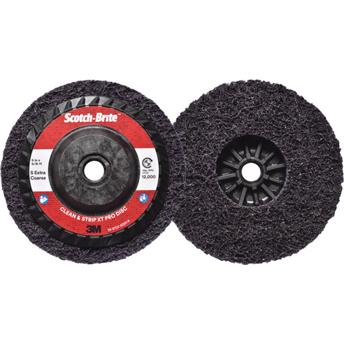 Scotch-Brite Clean & Strip XT Pro Disc, 5" Dia., Extra Coarse Grit, Silicon Carbide Auto-Cam