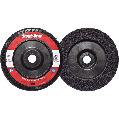 Scotch-Brite Clean & Strip XT Pro Disc, 7" Dia., Extra Coarse Grit, Silicon Carbide Auto-Cam