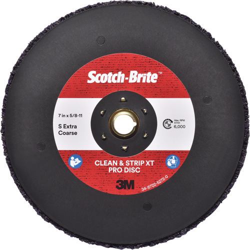 Disque  Clean and Strip  XT Pro Scotch-Brite, 7" dia., Grain Extra grossier, Carbure de silicium Auto-Cam