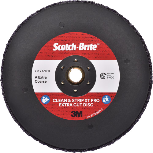 Disque extra coupe  Clean and Strip  XT Pro Scotch-Brite, 7" dia., Grain Extra grossier, Oxyde d'aluminium Auto-Cam