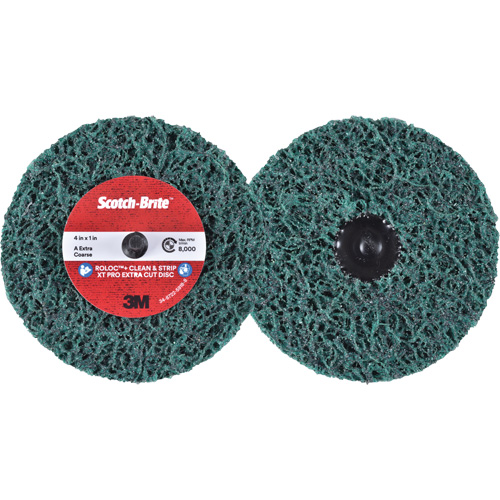 Disque extra coupe  Clean and Strip  XT Pro Roloc Scotch-Brite, 4" dia., Grain Extra grossier, Oxyde d'aluminium Auto-Cam