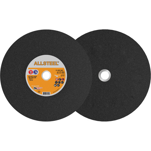 Meule pour scie &agrave; tronçonner AllSteel, 14" x 1/8", Arbre de 25/32", Type 1, Oxyde d'aluminium, 5400 Tr/min Auto-Cam