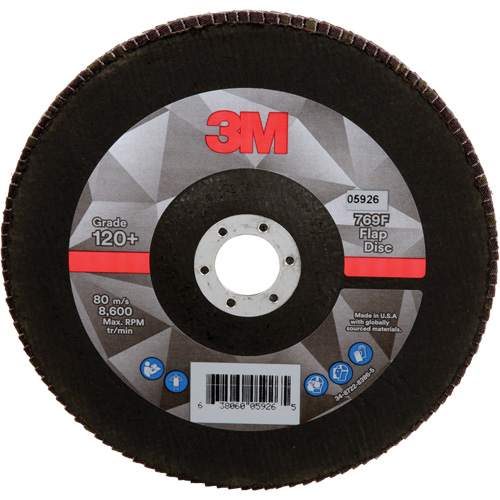 769F Quick Change Flap Disc, 7" x 7/8", Type 27, 120+ Grit, Aluminum Oxide/Ceramic Auto-Cam