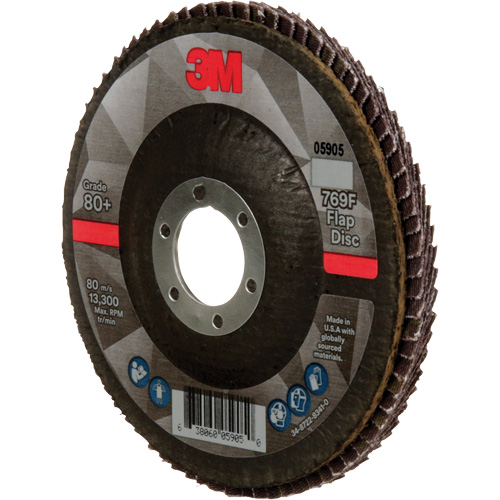 769F Quick Change Flap Disc, 4-1/2" x 7/8", Type 27, 80+ Grit, Ceramic Auto-Cam