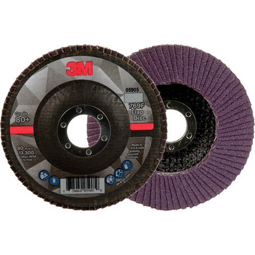 769F Quick Change Flap Disc, 4-1/2" x 7/8", Type 27, 80+ Grit, Ceramic Auto-Cam