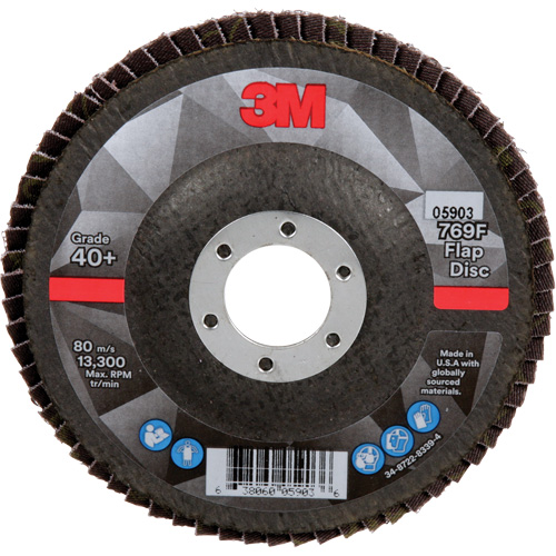 769F Quick Change Flap Disc, 4-1/2" x 7/8", Type 27, 40+ Grit, Ceramic Auto-Cam
