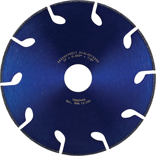 Meule &agrave; tronçonner Dialast RightCut, 5" x 0,05", Arbre de 7/8", Type 01/41, Losange, 12225 Tr/min Auto-Cam