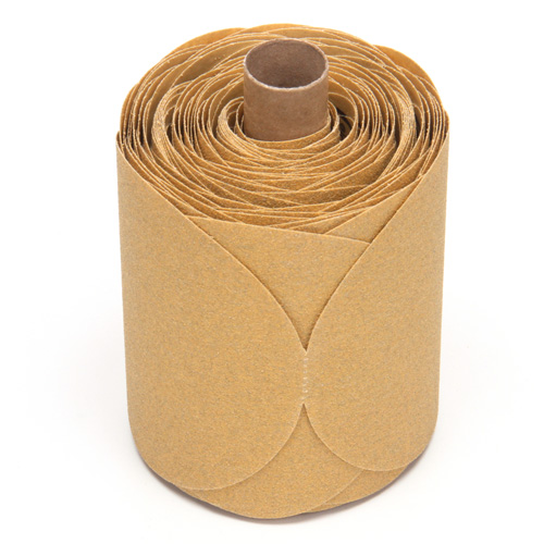 Rouleau de disques dor&eacute;s 216U Stikit, Oxyde d'aluminium, 5" la x 52' lo, Grain P80 Auto-Cam
