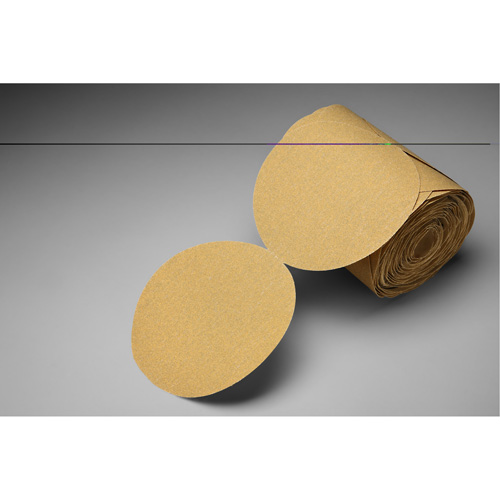 Disque abrasif dor&eacute; en rouleau de papier Stikit, 6" dia., Grain P150, Oxyde d'aluminium Auto-Cam