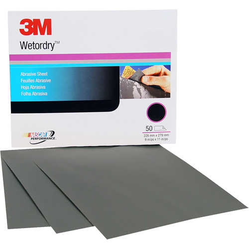 Wetordry Abrasive Sheet, 9" x 11", P500 Grit, Aluminum Oxide Auto-Cam