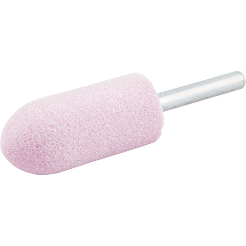 Vitrified Bond Mounted Point, A11, Aluminum Oxide, 7/8" Dia., 2" L, 80 Grit Auto-Cam