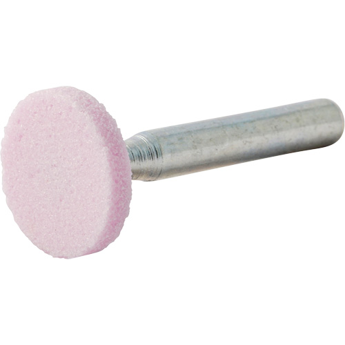 Vitrified Bond Mounted Point, W200, Aluminum Oxide, 3/4" Dia., 1/8" L, 80 Grit Auto-Cam
