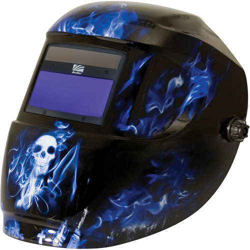 Masque de soudage Carrera ArcOne, 3" lo x 4" la Champ de vision, Teinte 9 - 13, Bleu Auto-Cam