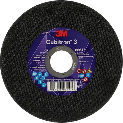 Disque de coupe Cubitron 3, 5" x 9/32", Arbre de 3/8", Type 41 Auto-Cam