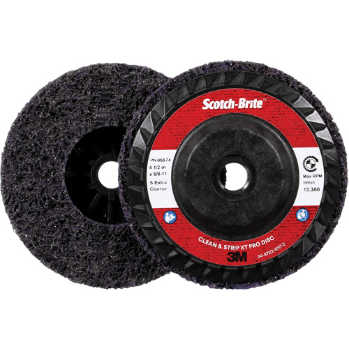 Disque Clean and Strip XT Pro XO-DC Scotch-Brite, 4-1/2" dia., Grain Extra grossier, Carbure de silicium Auto-Cam