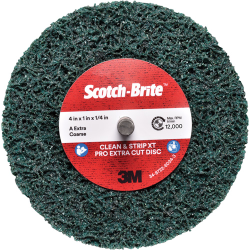 Disque Clean and Strip XT Pro Extra Cut Disc XC-DC Scotch-Brite, 4" dia., Grain Extra grossier, Oxyde d'aluminium Auto-Cam