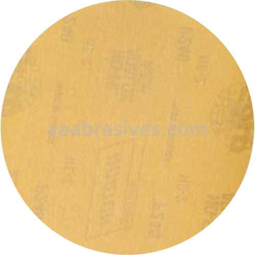 No-Fil Adalox Gold Reserve Hook & Loop Sanding Disc, 5" Dia., P320 Grit, Aluminum Oxide Auto-Cam
