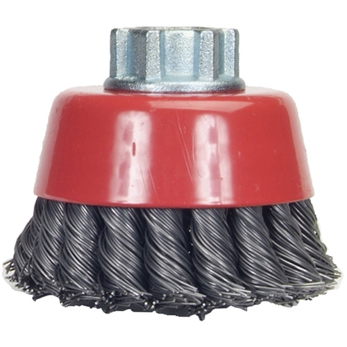 Knotted Wire Cup Brush, 6" Dia. x 5/8"-11 Arbor Auto-Cam