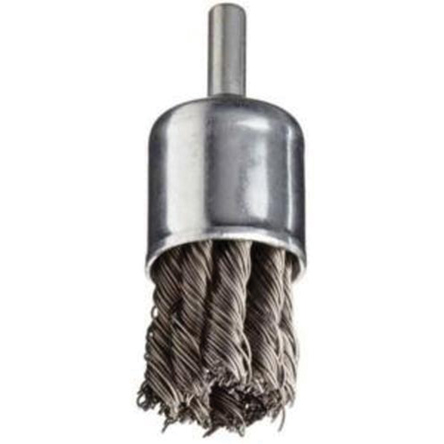 Stem Mounted Knotted Wire Brush, 1" Dia. x 1/4" Arbor Auto-Cam
