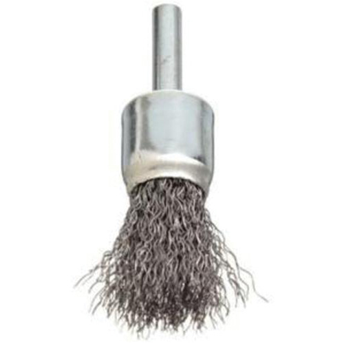 Brosse &agrave; fils cr&ecirc;p&eacute;s avec moyeu, 3/4", Fils 0,006", Tige 1/4" Auto-Cam