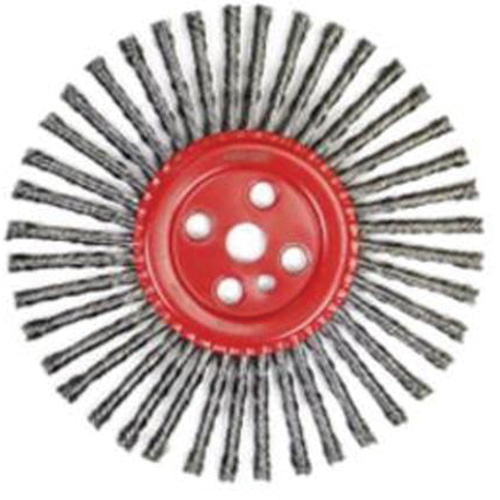 Stringer Bead Knot Wire Brush, 12" Dia., 0.035" Fill, 1" Arbor, Steel Auto-Cam