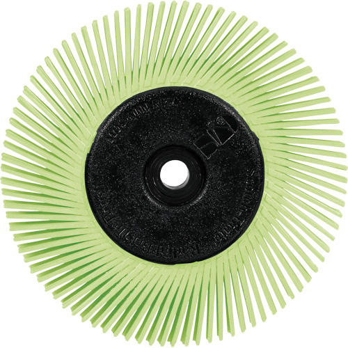 Scotch-Brite Type A Precision Radial Bristle Brush PN-RB with Adapter, Ceramic, 50+ Grit, 6" Dia. Auto-Cam
