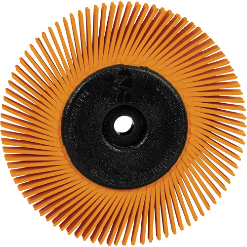 Scotch-Brite Type A Precision Radial Bristle Brush PN-RB with Adapter, Ceramic, 80+ Grit, 6" Dia. Auto-Cam