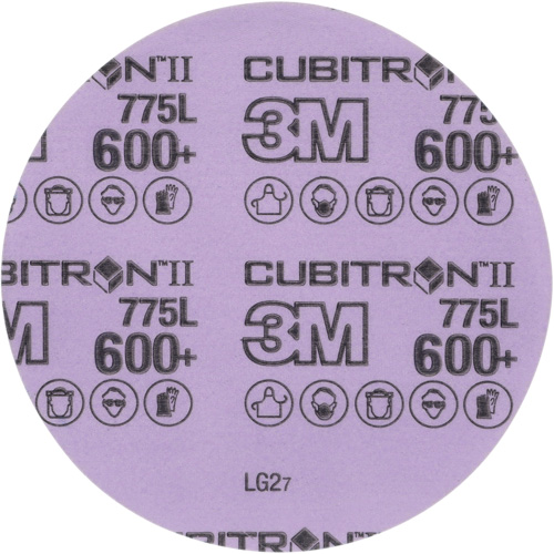 Cubitron II Hookit Film Disc, 5" Dia., 600+ Grit, Ceramic, 3 mil Auto-Cam