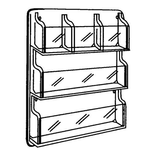 Pr&eacute;sentoirs, Mural, 9 fentes, Plastique, 30" la x 2" p x 36-7/8" h Auto-Cam