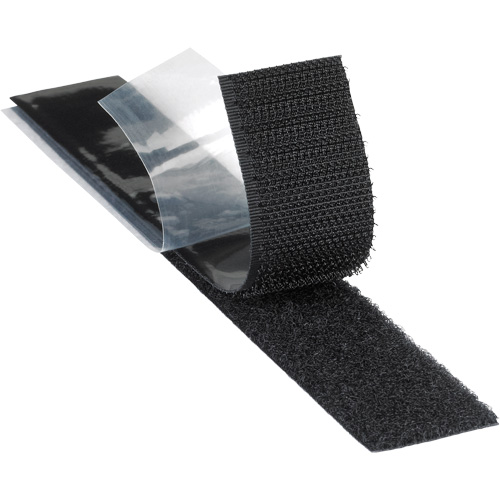 Attache r&eacute;sistant aux plastifiants, Boucle, 50 vg x 2", Adh&eacute;sif, Noir Auto-Cam