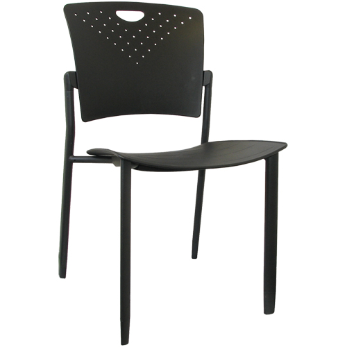MaxX StaxX Stackable Chairs, Polypropylene, 17-1/4" High, 275 lbs. Capacity, Black Auto-Cam