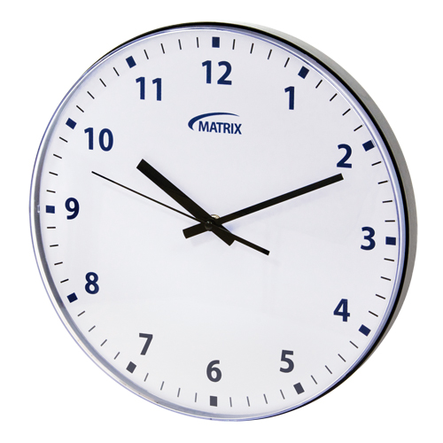 Horloge 12 h, Analogique, &agrave; piles, 12-3/4", Noir Auto-Cam