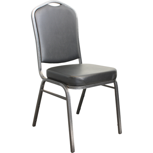 Chaises empilables, Vinyle, Hauteur 37", Capacit&eacute; 275 lb, Noir Auto-Cam