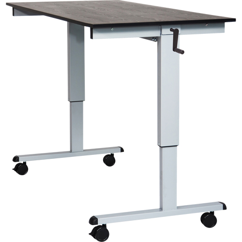 Bureau ajustable pour travail assis et debout, , 48-1/2" h x 59" la x 29-1/2" p, Noir Auto-Cam