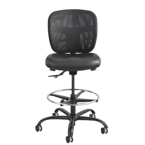 Vue Heavy-Duty Stool, Vinyl, Black, 350 lbs. Capacity Auto-Cam